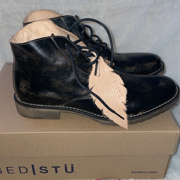 NWT BED|STU Hoover II Mens Black Handwash Leather Lace Up Casual Dress Boots - Picture 4 of 10